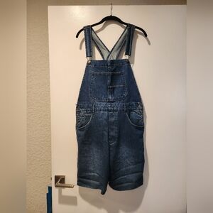 Free People Ziggy size Large shortalls, made from overalls. Great dark wash